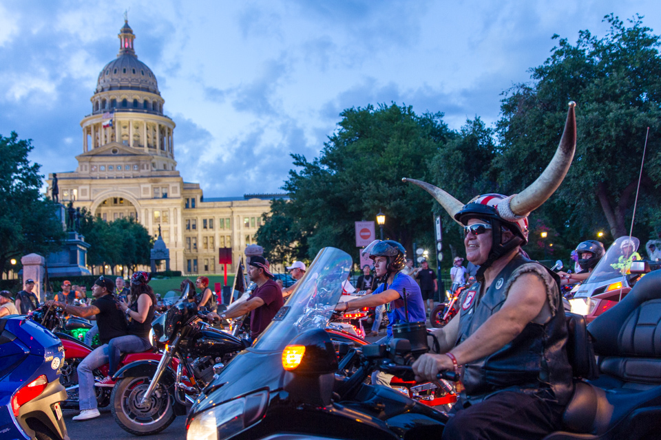 Longhorn Biker in Austin, Texas