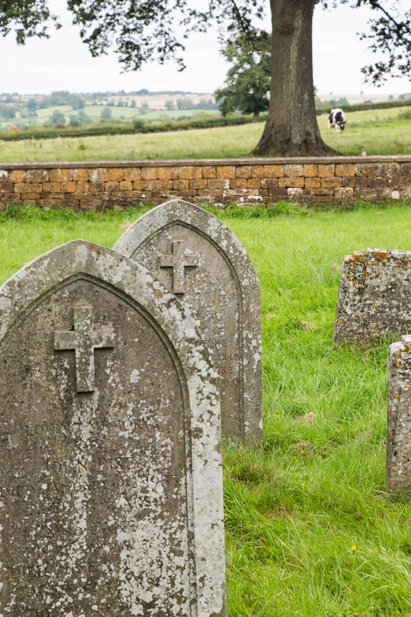 Graveyard and Pasture in Cotswolds, England