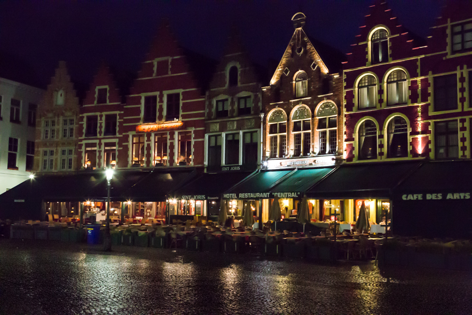 Market at Morning in Bruges, Belgium