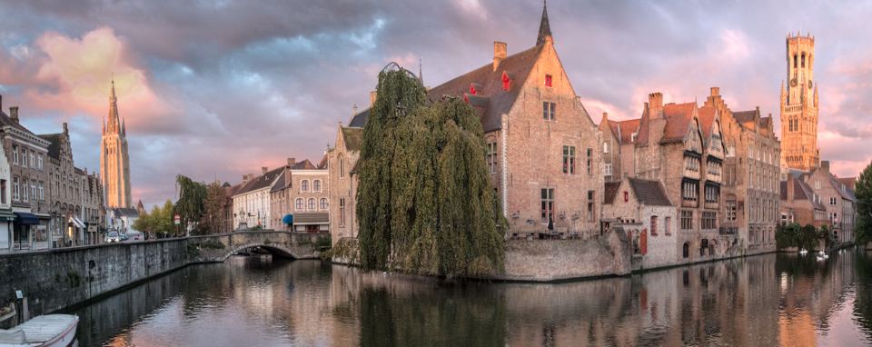 Rozenhoedkaai in Bruges, Belgium