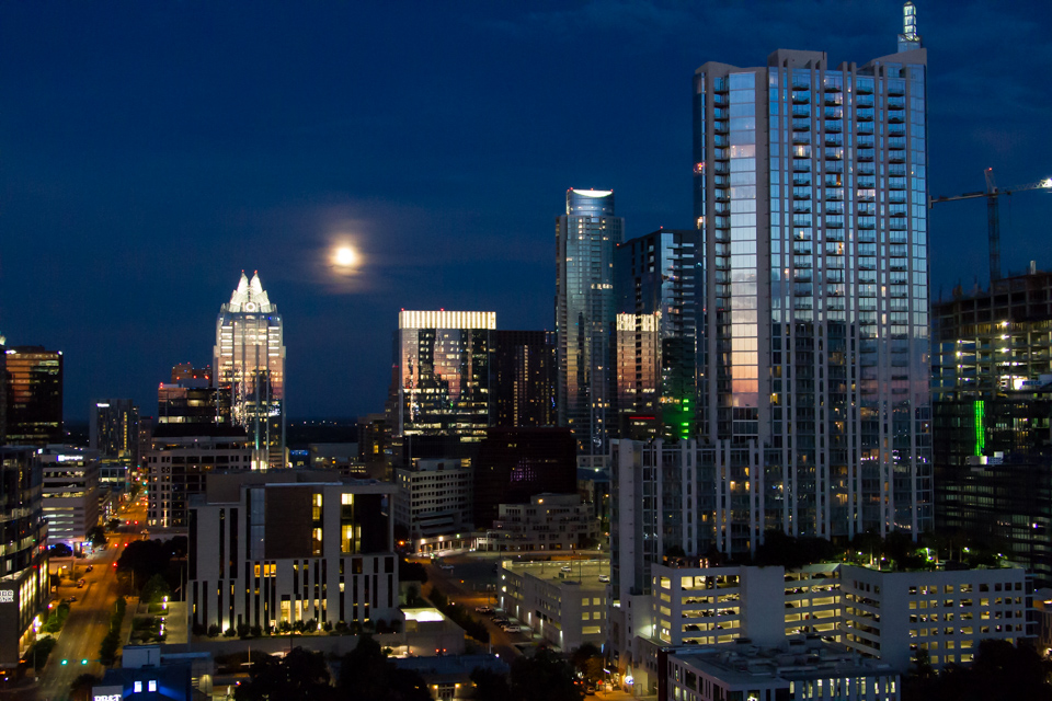 Moon Over Austin in Austin, Texas