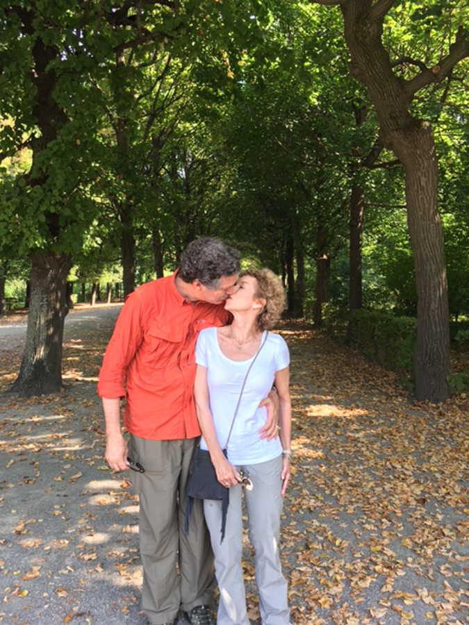 Kissing in the Park in Vienna, Austria