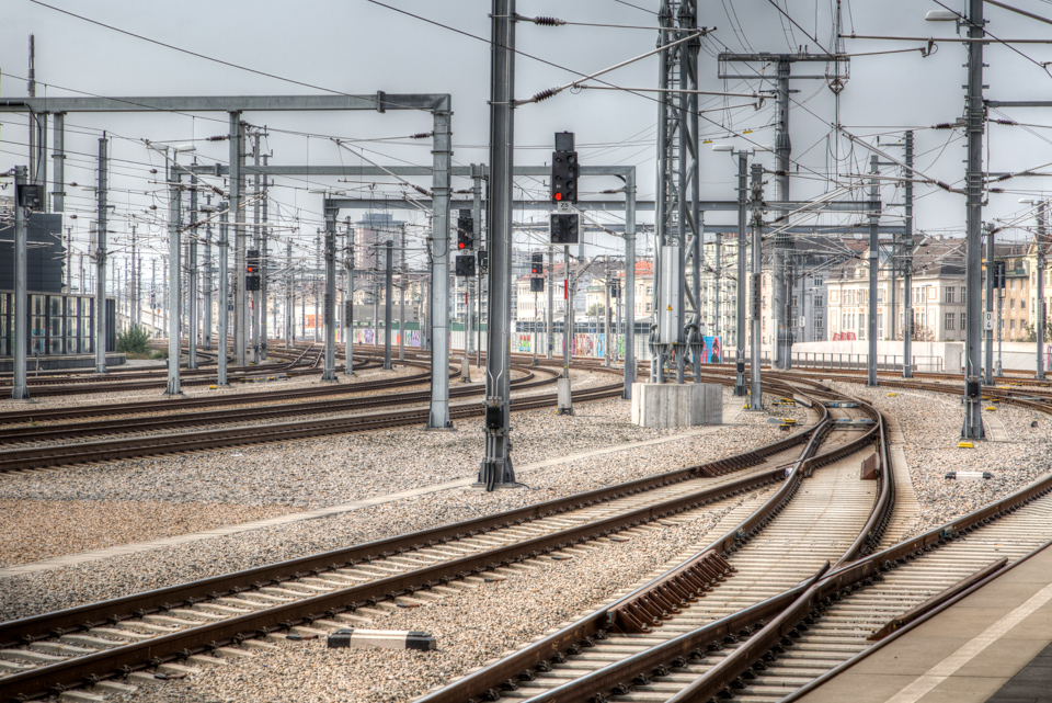 Tracks and Electricity in Vienna, Austria