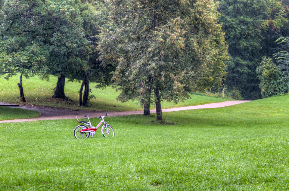 Bike in a Field in Munich, Germany