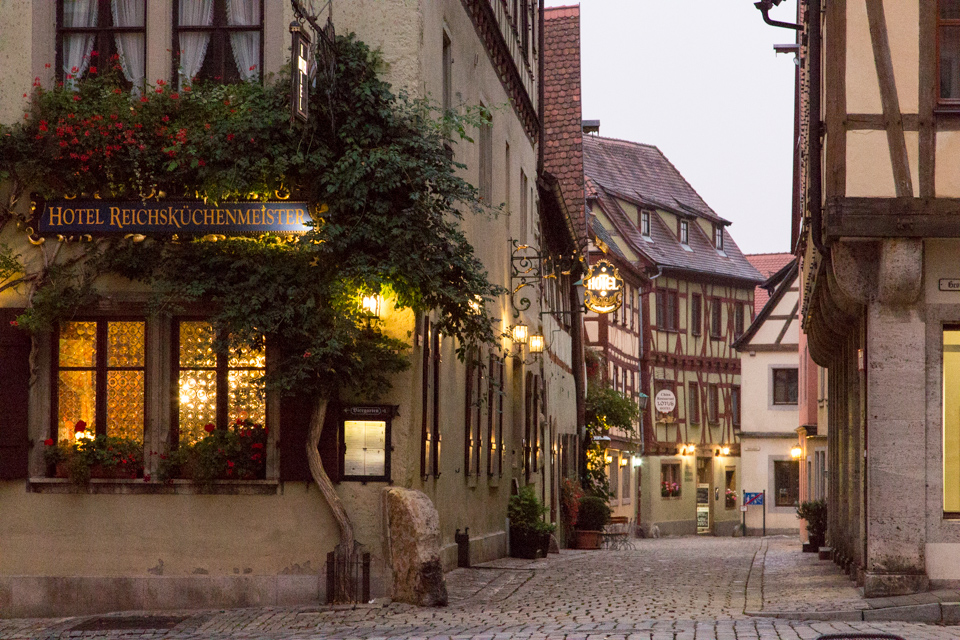 Hotel and Lane in Rothenburg ob der Tauber, Germany