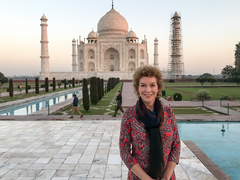 Virginia Ann at the Taj Mahal in Agra, India