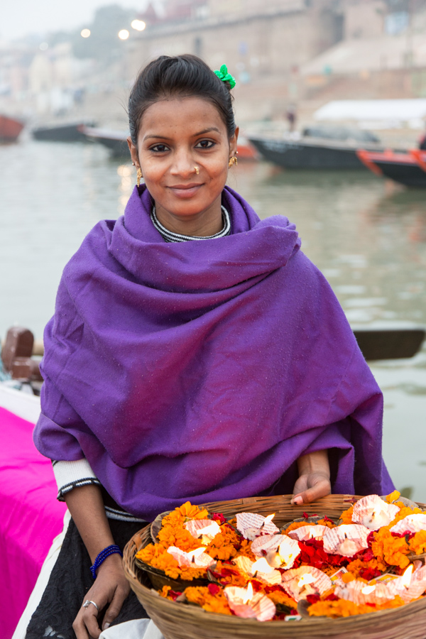 Flower Girl in Varanasi, India