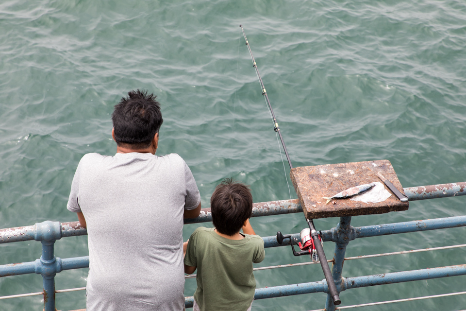 Father and Son in Santa Monica, California