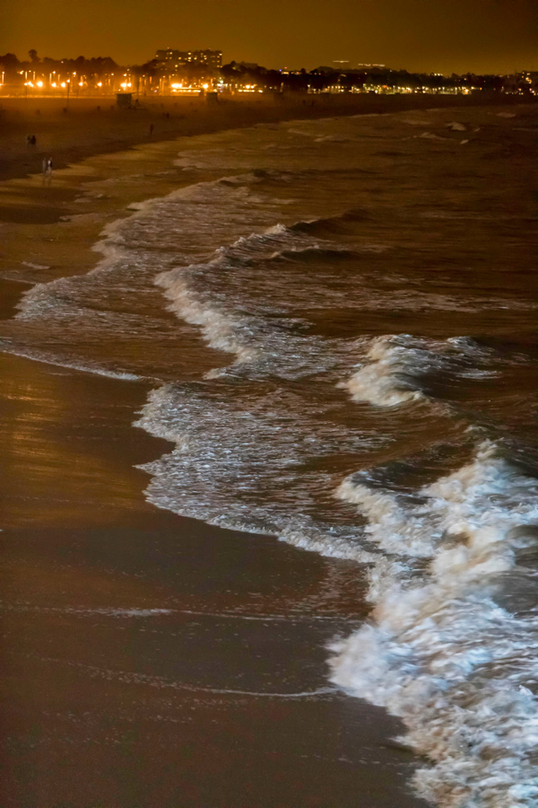 Night Ocean in Santa Monica, California