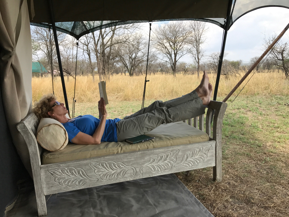 Relaxing in Africa in Serengeti, Tanzania