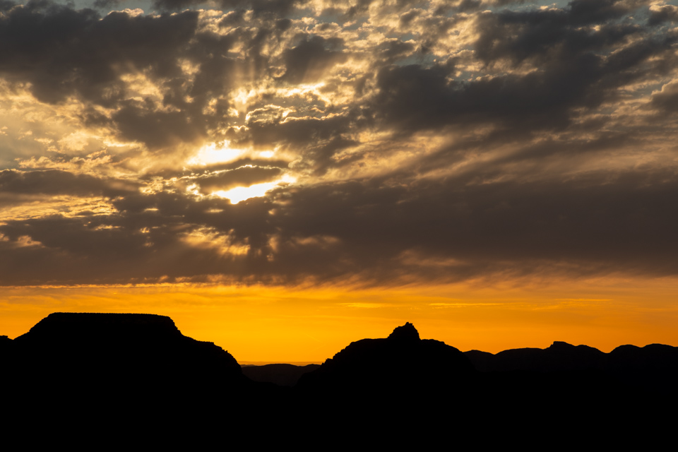 Sun in the Clouds in Grand Canyon, Arizona