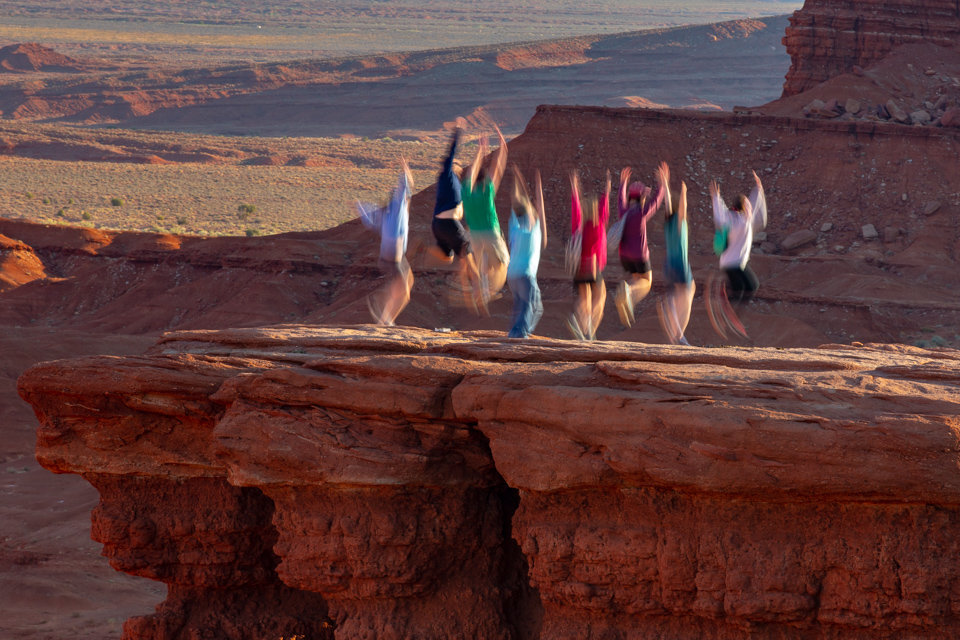 Jump in Goulding, Utah