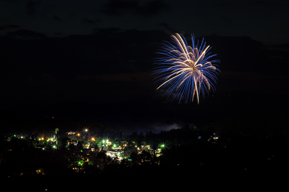 Fireworks in Highlands, North Carolina