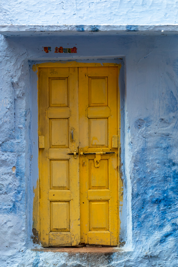 Yellow Door in Jodhpur, India