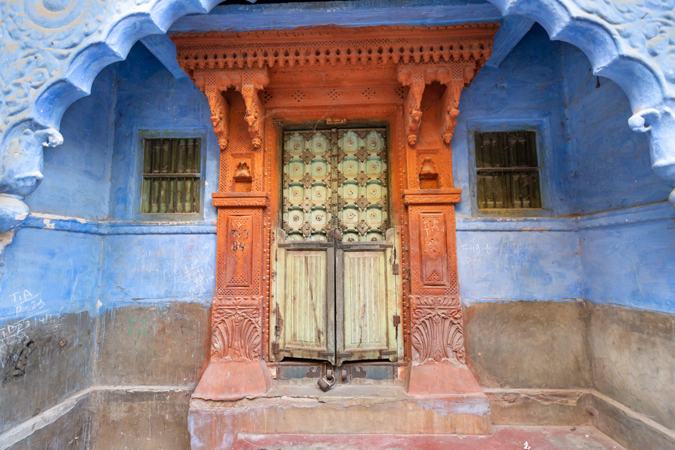 Colorful Front Door in Jodhpur, India