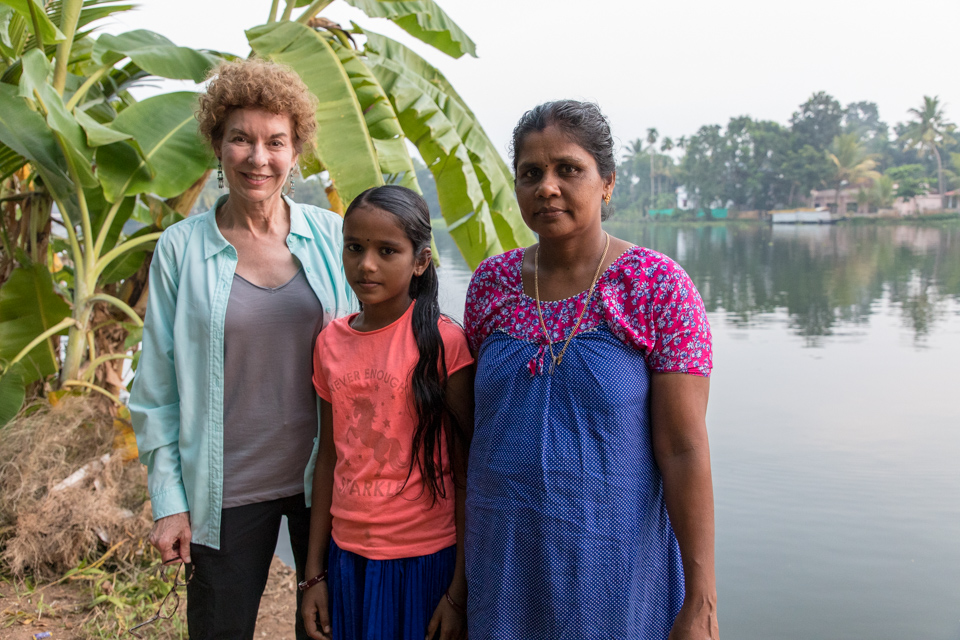 Friends on the Bank in Alleppey, India