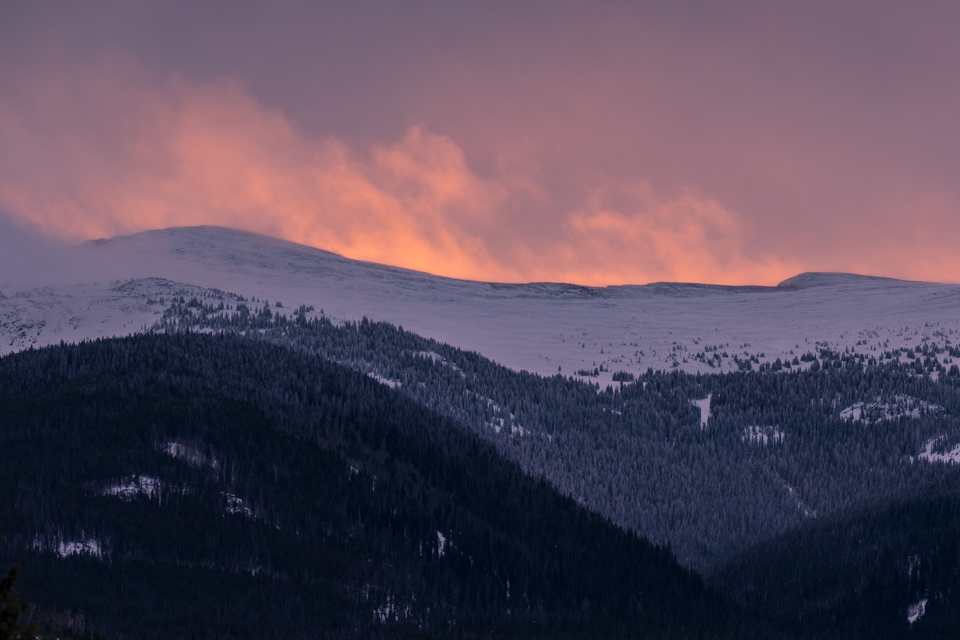 Snowset in Devils Thumb, Colorado