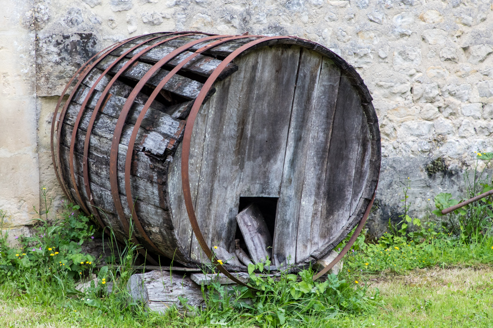 Old Barrel  in Sainte-Mere-Eglise, France