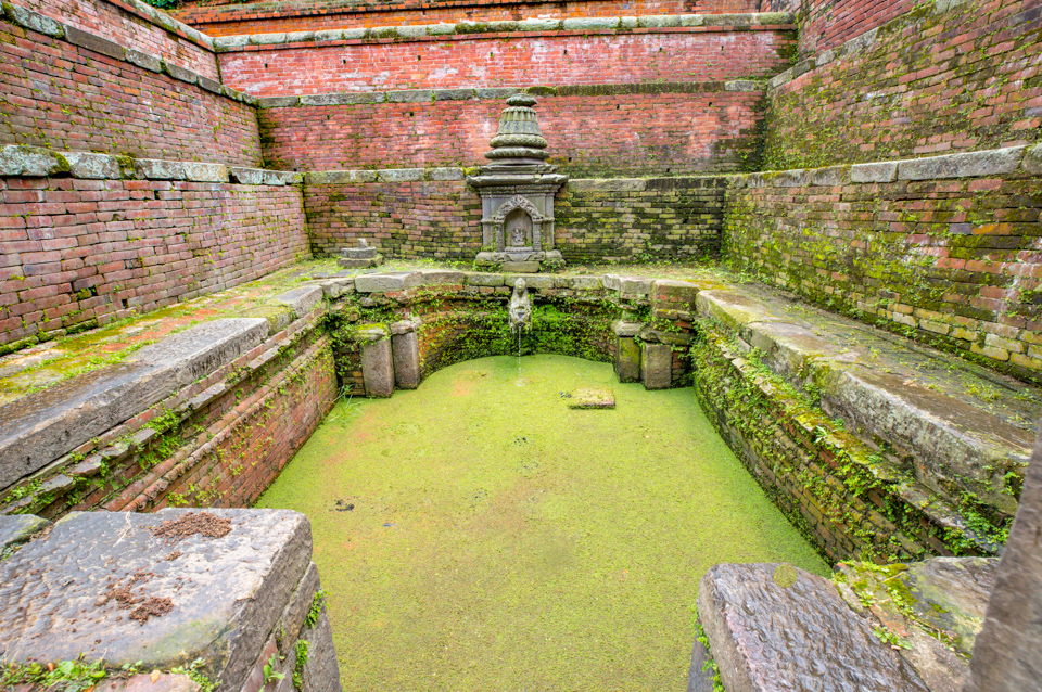 Green Stepwell in Kathmandu, Nepal