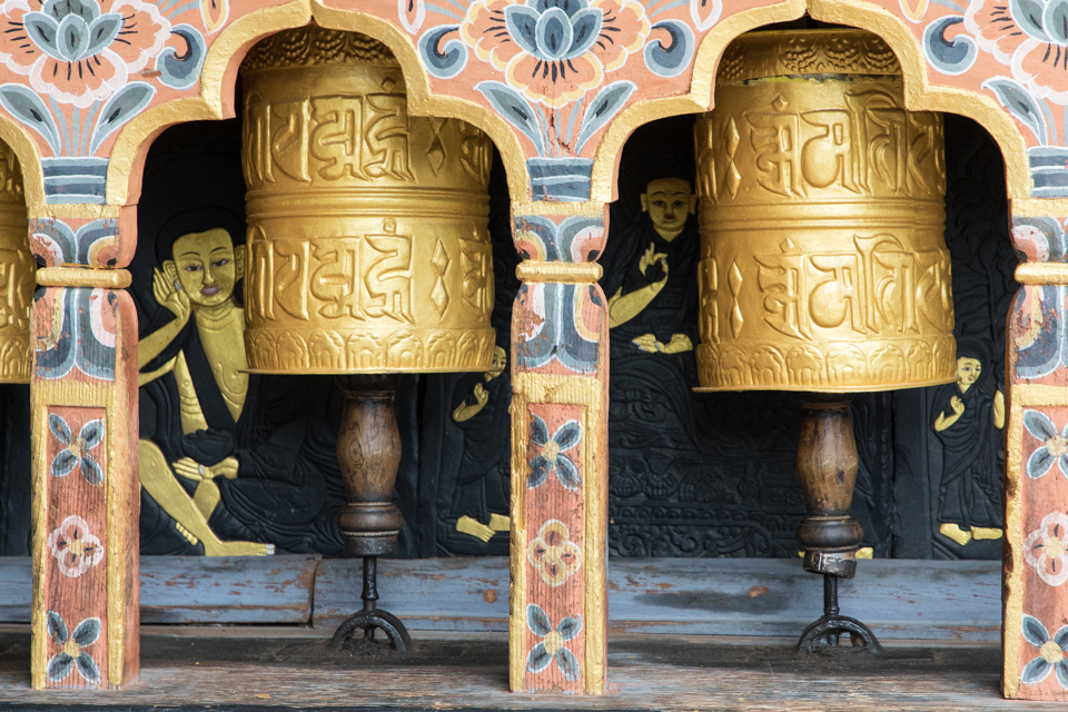 Peeking Buddahs in Punakha, Bhutan