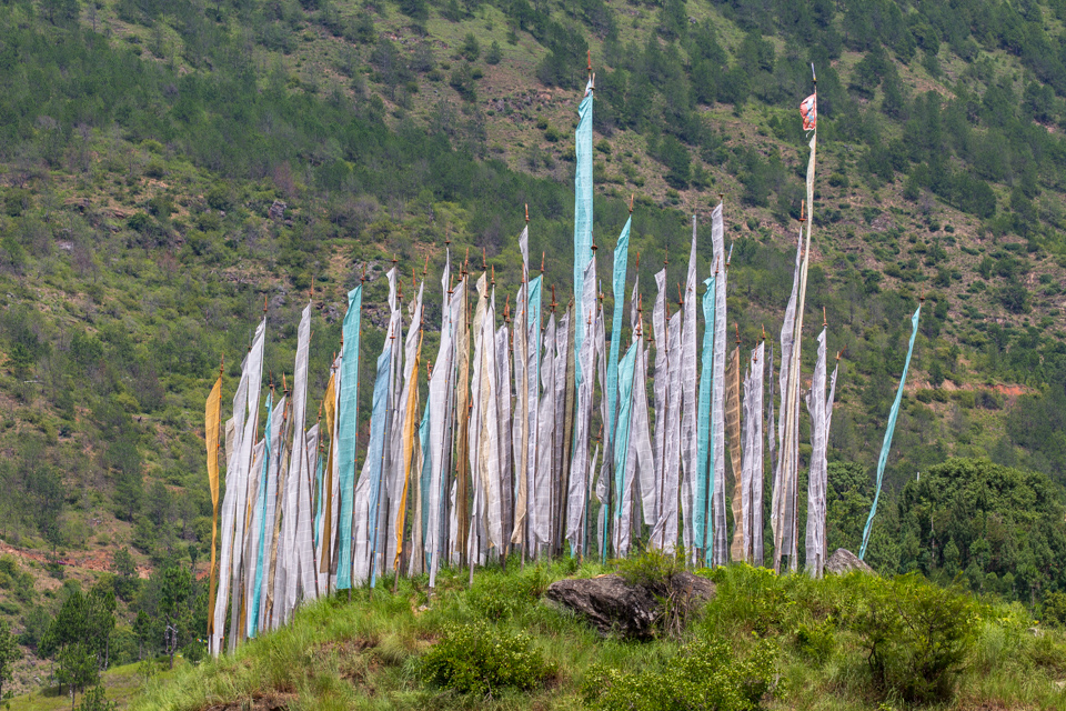 Family Flags in Punakha, Bhutan