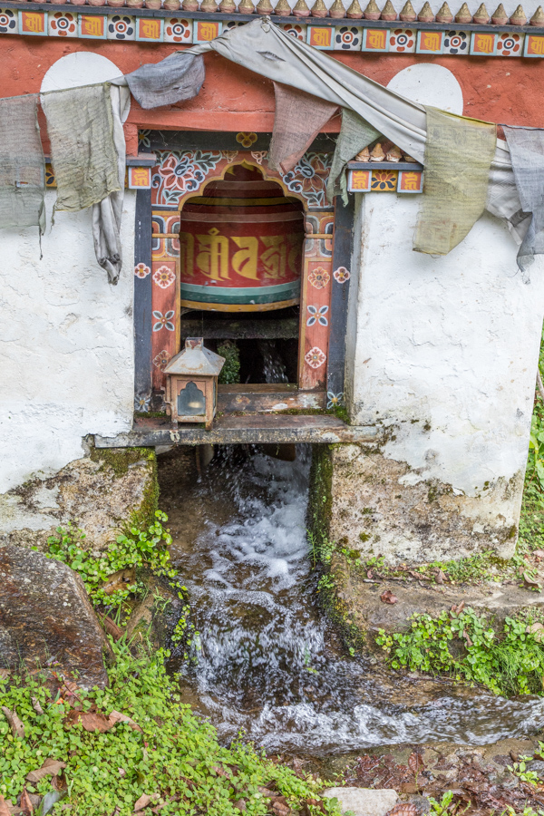Water Prayer Wheel in Punakha, Bhutan