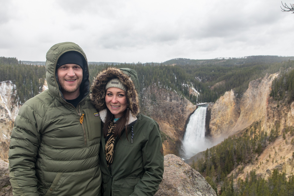 Falls Couple in Yellowstone National Park, Wyoming