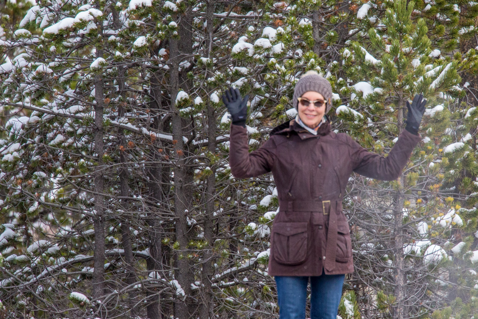 Happy with Hot Water in Yellowstone National Park, Wyoming