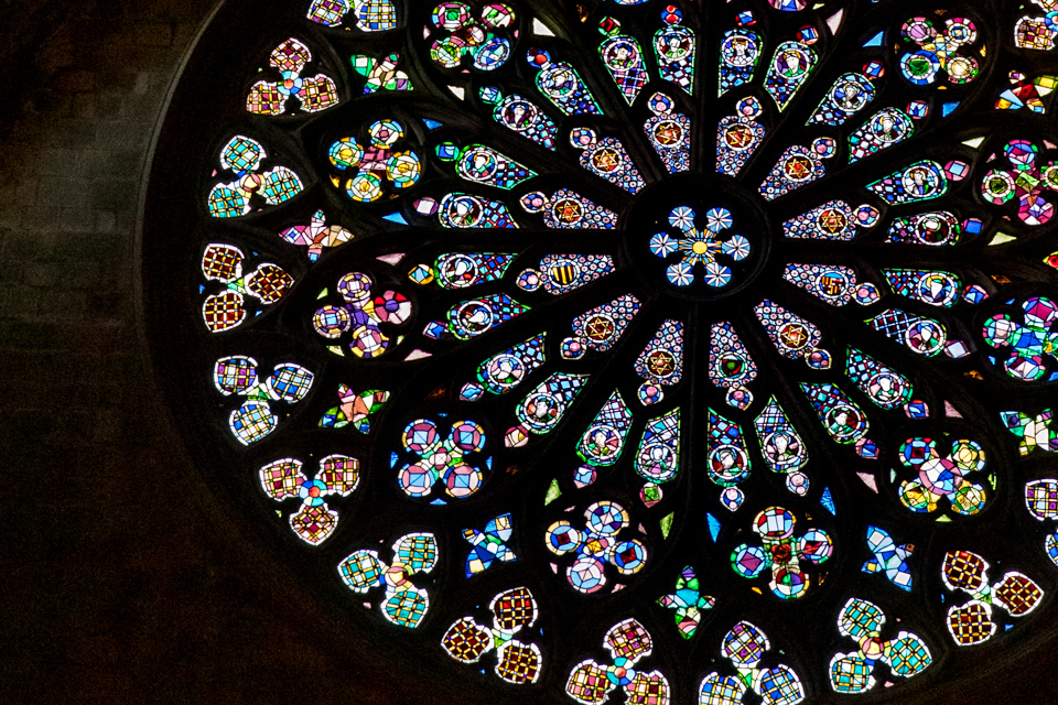 Rose Window in Barcelona, Spain