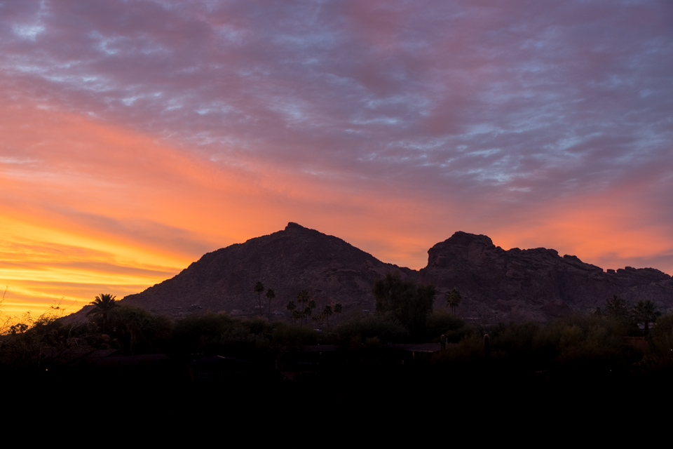 Sunrise Over Camelback in Paradise Valley, Arizona