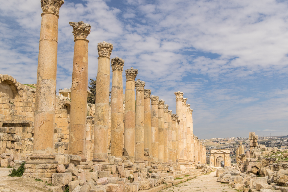 Columns in Umm Qais, Jordan
