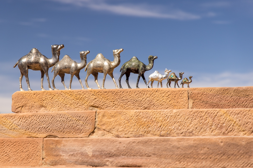 Camels on the Stair in Petra, Jordan
