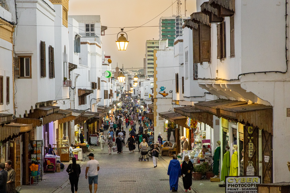 Busy Street in Rabat, Morocco