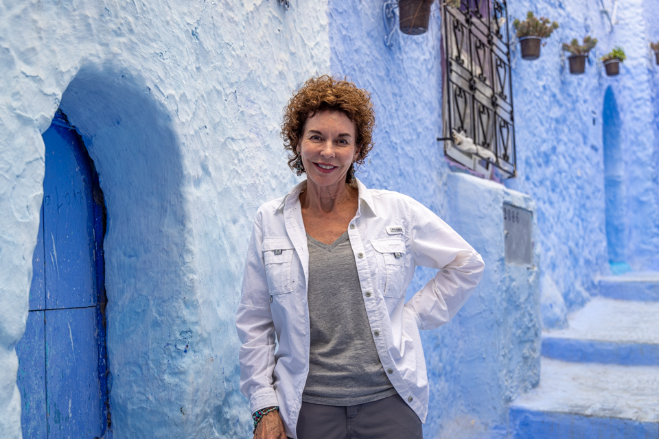 Virginia Ann in Blue in Rabat, Morocco