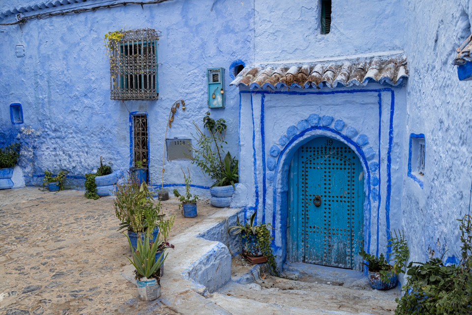 Blue Entrance in Chefchaouen, Morocco