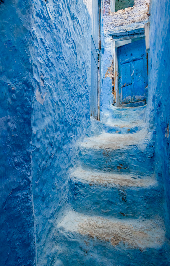 Narrow Entry in Chefchaouen, Morocco