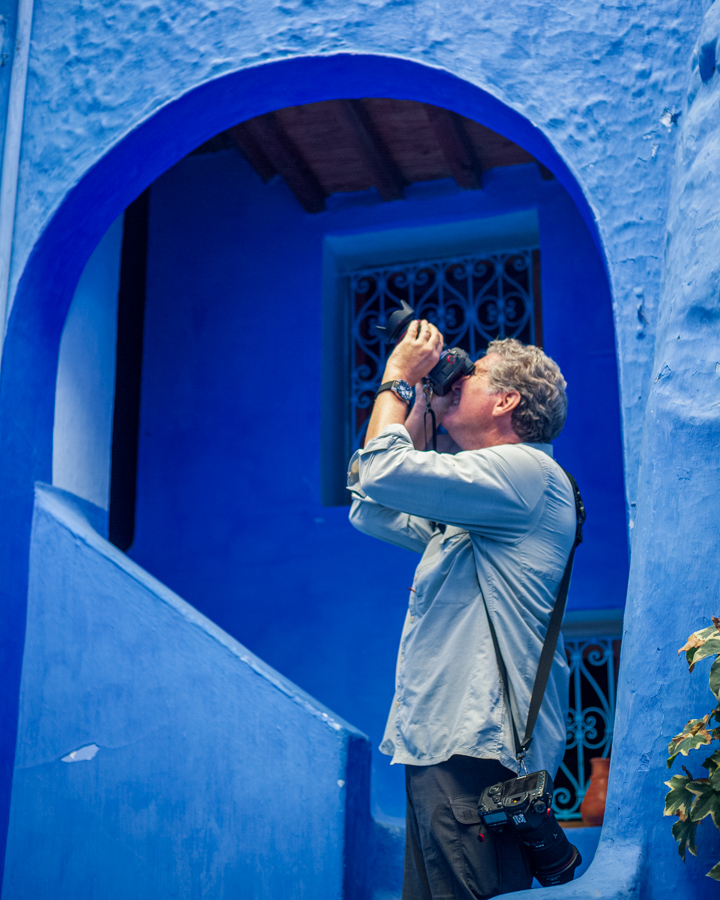 Shooting in Blue in Chefchaouen, Morocco