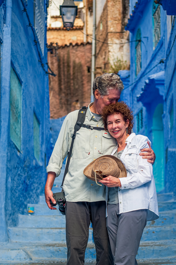 Blue Kiss in Chefchaouen, Morocco