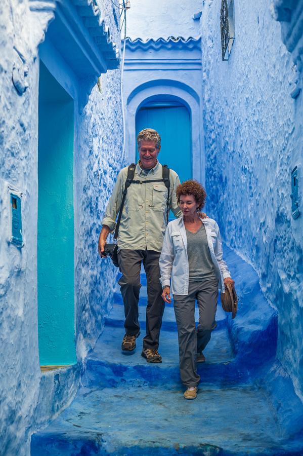 Walking Down in Chefchaouen, Morocco