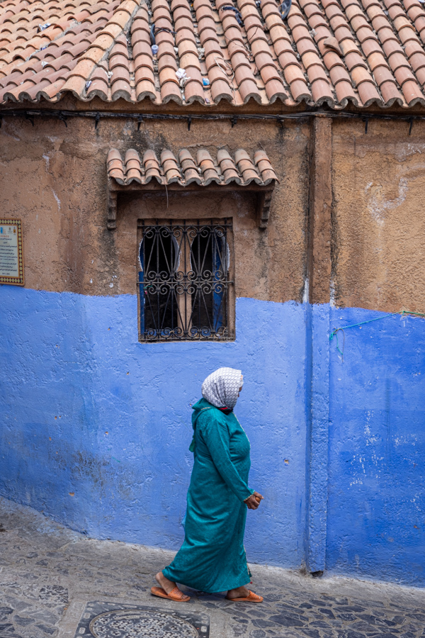 On Her Way in Chefchaouen, Morocco