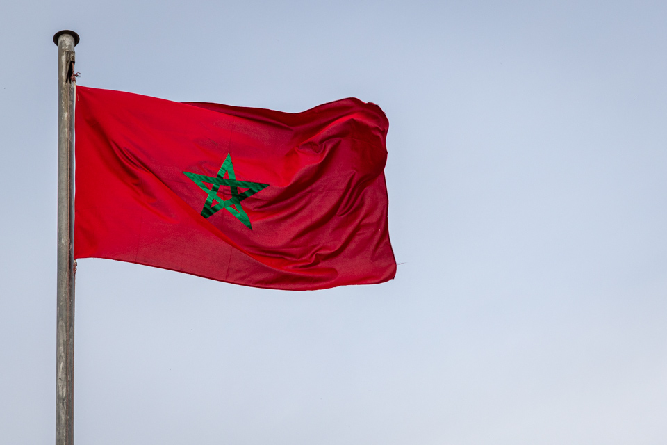 Moroccan Flag in Fez, Morocco