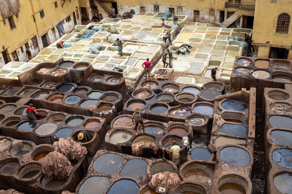 Tannery Vats in Fez, Morocco