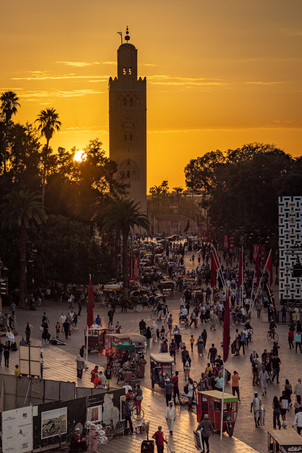 Mosque at Dusk in Marrakech, Morocco