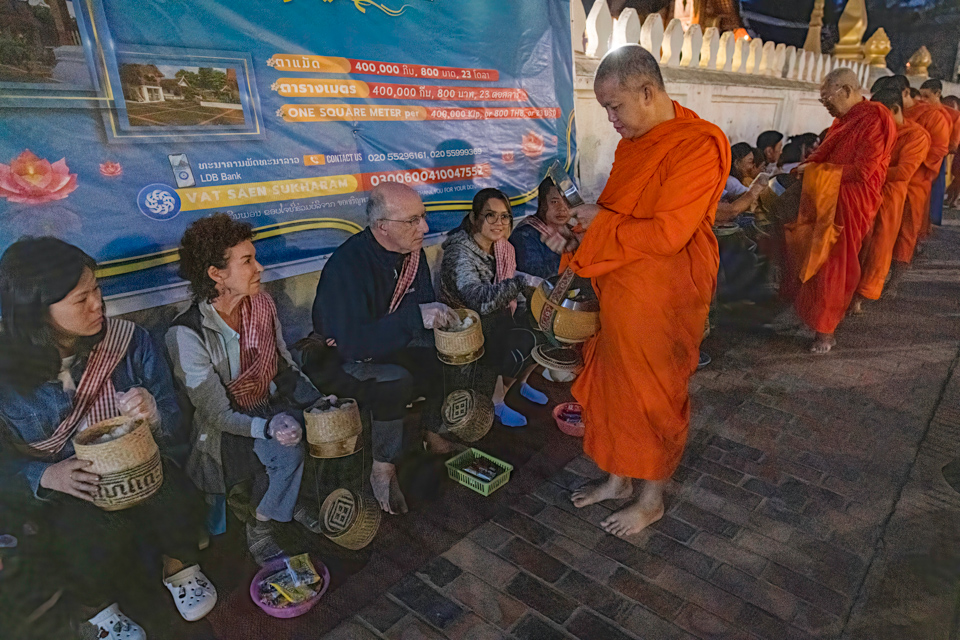 Monks Coming in Luang Prabang, Laos