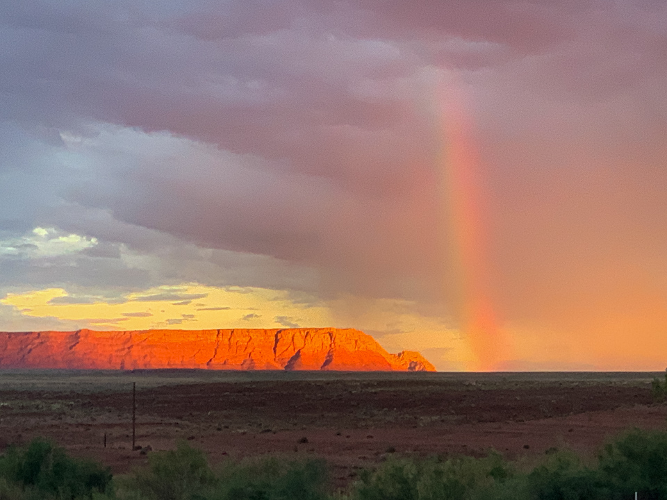 Rainbow in Navajo Land in Lee's Ferry, Arizona