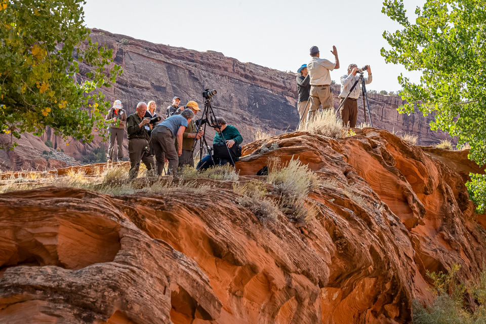 Photographers on a Rock in Chinle, Arizona