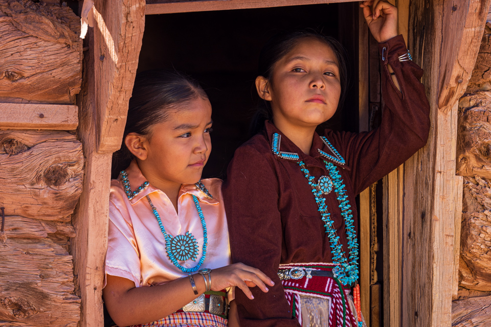 Navajo Girls in Chinle, Arizona