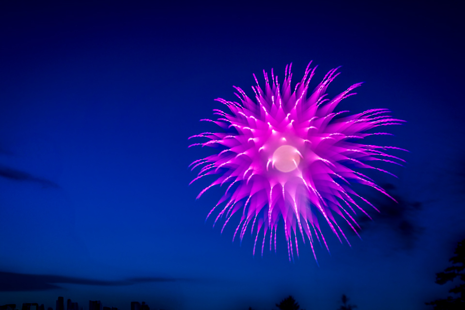 Blue Sky Pink Burst in Highlands, North Carolina