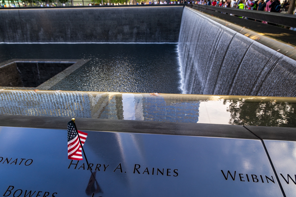 Flag at Memorial in New York, New York