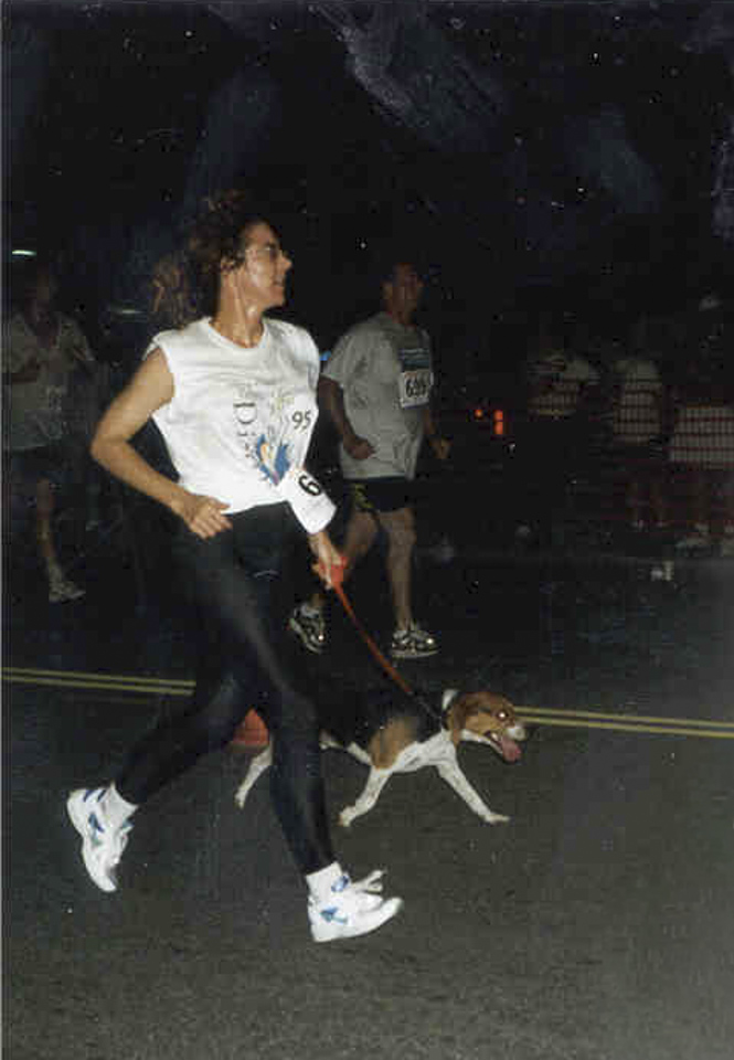 Virginia Ann and Baileys at a midnight marathon